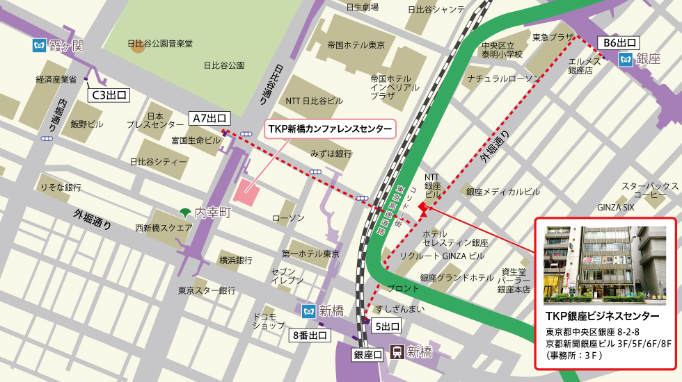TKP銀座ビジネスセンター地図